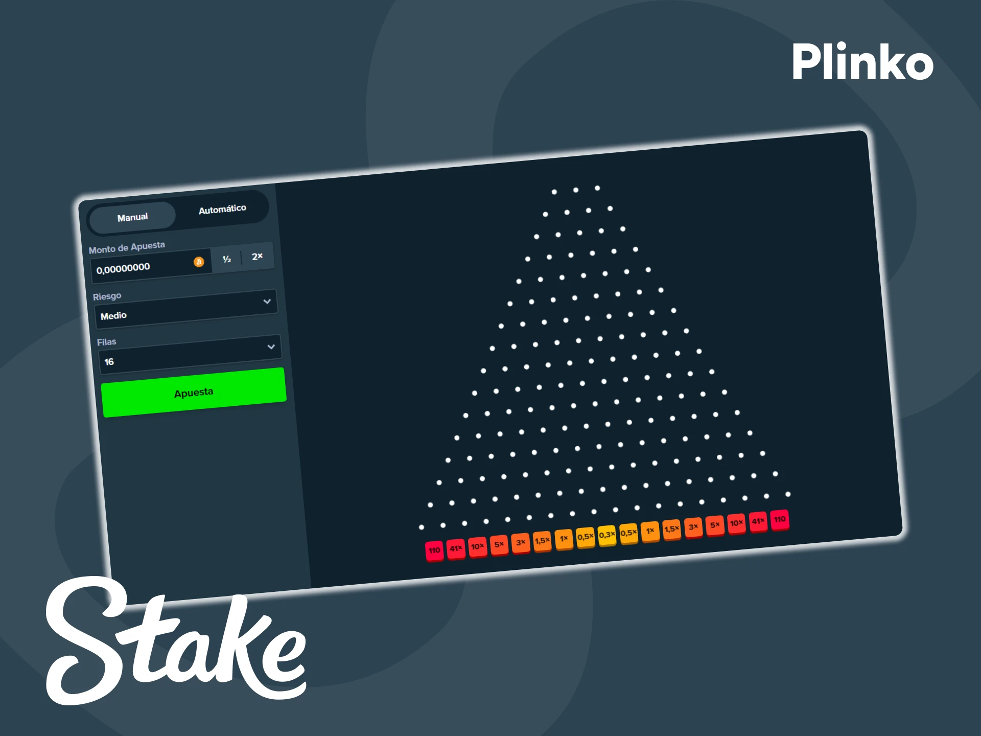 Juega y gana en el juego Plinko de Stake Originals.